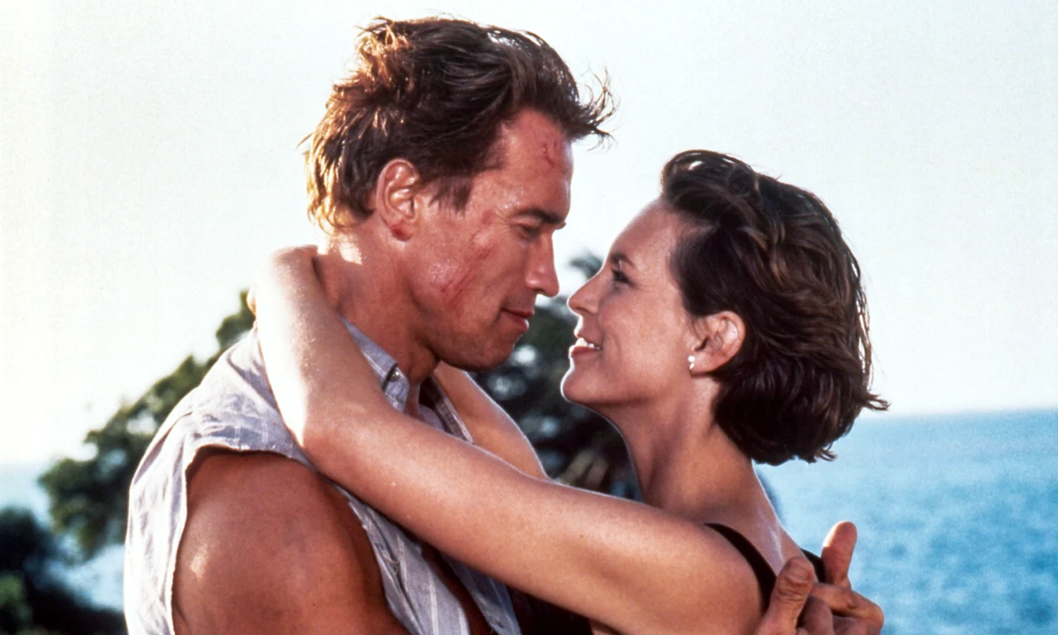Schwarzenegger vào vai Harry Tasker, một điệp viên bí mật của chính phủ gặp khó khăn trong việc cân bằng công việc và gia đình trong True Lies (1994). Tài tử hóa thân nhân vật một cách quyến rũ, gây ấn tượng với khả năng vũ đạo trên màn ảnh. Sự phối hợp ăn ý trên màn ảnh giữa ông và Jamie Lee Curtis cũng tạo nên sức hấp dẫn của dự án. Giới phê bình đánh giá phim là một trong những tác phẩm xuất sắc của thể loại hài - hành động thập niên 1990.
